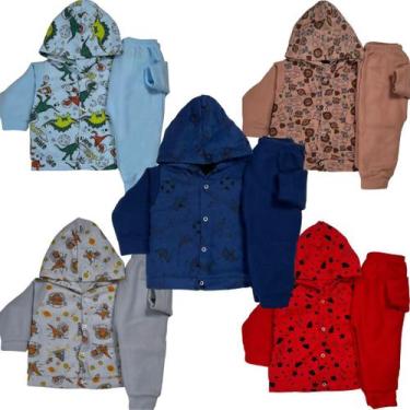 Imagem de Kit 4 Conjunto Inverno Infantil Bebe Soft Roupa Frio Menina Menino - B