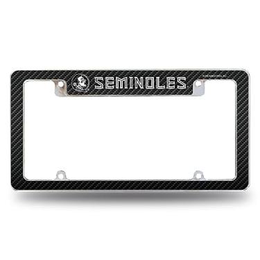 Imagem de Rico Industries NCAA Florida State Seminoles Fibra de Carbono 30,48 cm x 15,24 cm Moldura de Placa de Carro Automotiva para Carro/Caminhão/SUV