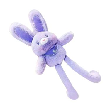 Imagem de Puxe o brinquedo de pelúcia de coelho, chave de pelúcia de coelho, puxado para pelúcia - 11 polegadas Bunny,Orelhas e pernas comutas pendentes de coelho, chaveiro macio à mão para sacolas e chaves