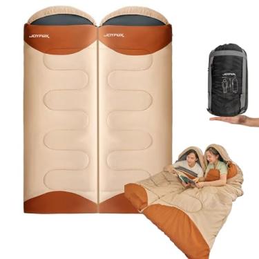 Imagem de JOYFOX Saco De Dormir Térmico Casal Ou Solteiro Grande Patchworkable Lavável À Máquina Ultralight 2.6KG -1,5ºc À -3,5ºc (Cáqui E Bege 1.3kg - Pacote 2)