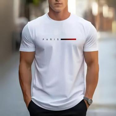 Imagem de Camiseta Básica Masculina Estampa Personalizada Paris 3 Algodão Acabam