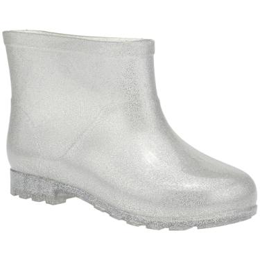 Imagem de Galocha Infantil Menina Bota Cano Curto Bota Borracha Chuva Cinza, Rosa, Pink e Preto (Cinza, BR, Criança de 4 a 8 anos, Numérico, 25)