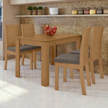 Imagem de Conjunto Mesa Retangular 120cm 4 Cadeiras Athenas Móveis Lopa