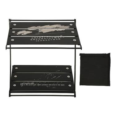 Imagem de Rack de armazenamento dobrável de Vomeko, rack de mesa dobrável, rack de armazenamento preto Alumínio Z Shape Z Shape multiuso Acessório de acampamento de 2 camadas para