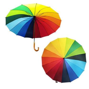 Imagem de Guarda Chuva Colorido Arco Iris Guarda Chuva Bengala Arco Iris 16 vare