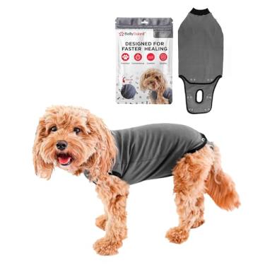 Imagem de BellyGuard - Macacão de recuperação pós-cirurgia para cães, pós-spay, neutro, body para cães machos e fêmeas, alternativa confortável de cone para cães grandes e pequenos, algodão macio cobre ferimentos, costuras, mini