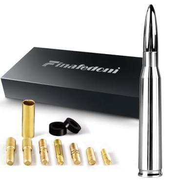 Imagem de Antena Bullet cromada 50 Cal Bullet carro caminhão acessórios Silverado 1500 Ford F150 Dodge Ram 1500 GMC Sierra 1500 Ranger curto substituição antena para carro (cromada, 14 cm)
