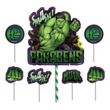 Imagem de Topo de Bolo Hulk - 7 PÇs - 1 UN - Piffer - Rizzo - Disney