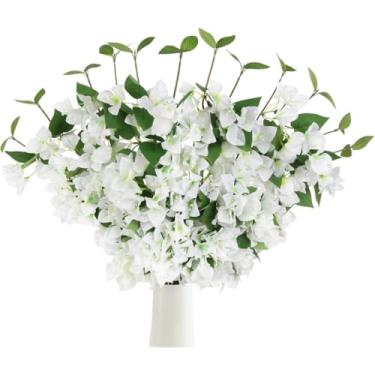 Imagem de Kit 10 Galhos Hastes de Flores Artificial Pink, Toque Real e Efeito 3D 75cm(branco)