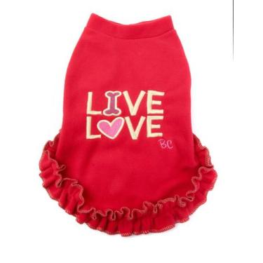 Imagem de Vestido Live Love para Cachorro e Gato Pet - Bichinho Chic, Vermelho, 