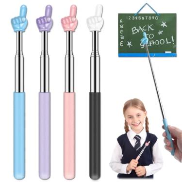 Imagem de Ponteiro retrátil de professor para leitura de crianças em sala de aula, bastão extensível de ponteiro de dedo, bastão longo telescópico dobrável para Dumero escola, suprimentos essenciais para sala
