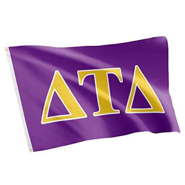 Imagem de Bandeira Delta Tau Delta Letra Fraternidade Bandeira Grega Grande 1,8 m x 1,8 m Decoração de placa Deltas
