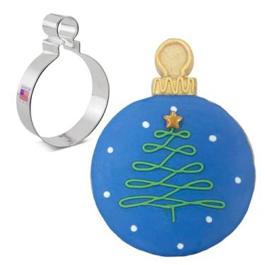 Imagem de Ann Clark Cookie Cutters Enfeite redondo de Natal/cortador de biscoito com lâmpada, 11,4 cm (4,5")