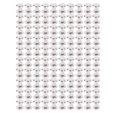 Imagem de 100 Conjuntos de Garanhão Rebite Couro M2 Masculino Preto Redonda Redonda de Aço Inoxidável Aço Redondo Decoração Cabeça Cabeça e Infantil Unhas para Alicates Guarda, (3 * 4 * 6mm)