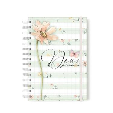 Imagem de Caderno Cristã Caderno Pautado frase cristã Capa Dura para o dia a dia ou devocional 100 folhas pautadas (DEUS PROVERÁ)