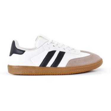 Imagem de Tênis Casual Femino Bruna Duas Listras Sola Base - Onyx