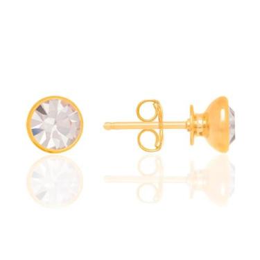 Imagem de Brinco solitário folheado a ouro com cristais - tam.único - ROMMANEL
