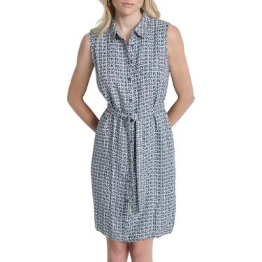 Imagem de DKNY Minivestido feminino de manga curta, Estampa jeans, 44