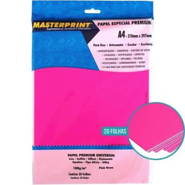 Imagem de Papel pink neon 180g a4 20 fls - Masterprint