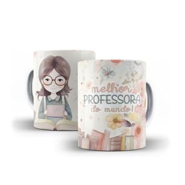 Imagem de Caneca branca dia dos professores floral (14106)