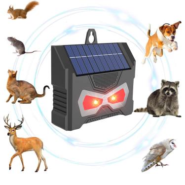 Imagem de CIADAZ Ferramenta repelente solar de animais à prova d'água repelente de guaxinim ultrassônico com lâmpada LED Flash