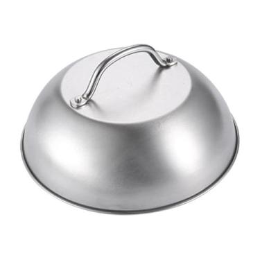 Imagem de Fenteer Tampa de aço inoxidável para panelas, tampa para grelha externa, utensílios de cozinha de fácil manuseio, capa protetora para hambúrguer e bife, capa