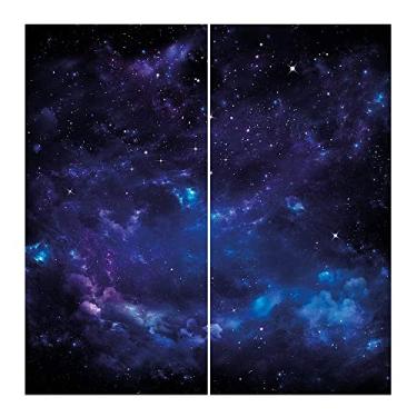 Imagem de Cortina isolada de sombreamento de céu, espaço noturno, universo, estrelas e nebulosas, partes distantes da galáxia, cortinas blackout com absorção de som para decoração de sala de jantar/festa, L 132