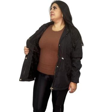 Imagem de Jaqueta Parka Plus Size Feminina Casaco Capuz Pelinho Frio - SOPHIA MO