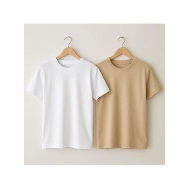 Imagem de Kit 2 Camisetas Básicas Streetwear Camisa T-Shirt Masculina Slim  Algo