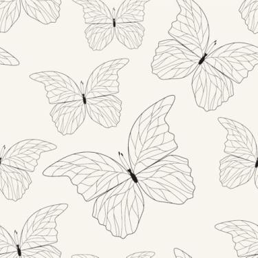 Imagem de Papel de Parede Adesivo Sala Borboleta Lavável 3m