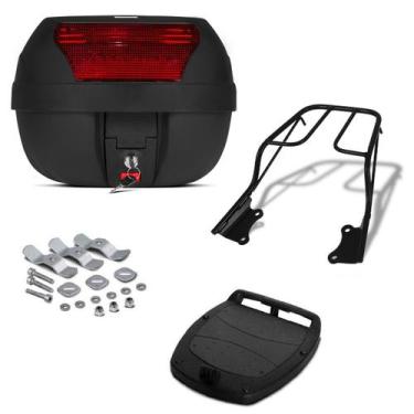 Imagem de Baú Bauleto Para Moto 28 Litros Pro Tork Com Bagageiro Fazer 250 2009 