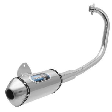Imagem de Escapamento Esportivo Pro Tork Mini 3 Curva Cromada Moto Ybr 125 2000 