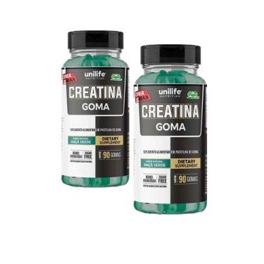 Imagem de Kit 2 Creatina goma 2x90 gomas Unilife, Maça Verde