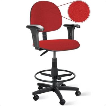 Imagem de Cadeira de Escritório Vermelha Caixa Alta Executiva com Rodízio, Braço e Aro de Aço – Ergonômica, Confortável e Sofisticada Escritex