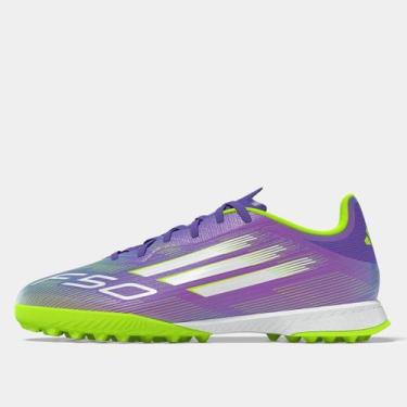 Imagem de Chuteira Society Adidas F50 League Unissex, Roxo, 43