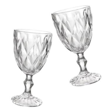 Imagem de Conjunto 2 Taças Diamond Transparente Vidro Parede Grossa E Resistente 320 Ml