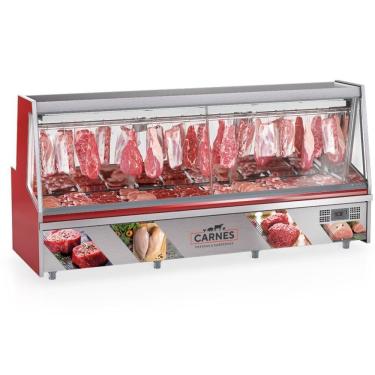 Imagem de Balcão Frigorífico Premium Turino Sem Depósito Gatp300a Gelopar Expositor De Carnes Vermelho 220v