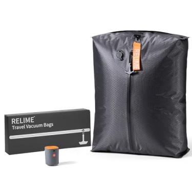 Imagem de Relime Sacos de vácuo da série clássica para bagagem de viagem com bomba sem fio, bolsas de compressão para malas de mão e mochila, cubo de embalagem de vedação a vácuo para embalagem de pano (1 peça