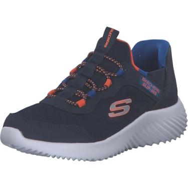Imagem de Skechers Tênis masculino Bounder-Brisk-Burst, Azul-marinho, 10.5 Little Kid
