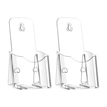 Imagem de Amagogo Organizador de porta-brochuras de acrílico multiuso, placa de livreto, suporte transparente para exibição em mesa ou parede para cartão de visita, 10.5 Cm X 8.5 Cm X