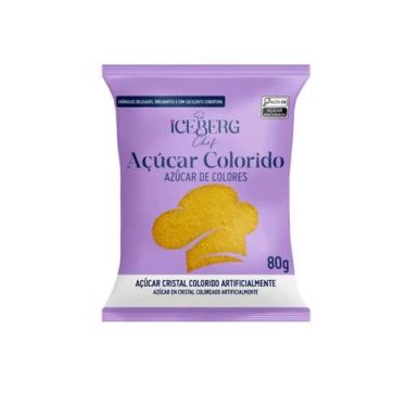 Imagem de Açúcar Cristal Colorido para Confeitaria Fina 80g cada Iceberg, Dourad