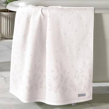 Imagem de Toalha de Banho Velour Jacquard Döhler Romance Branca - Dohler