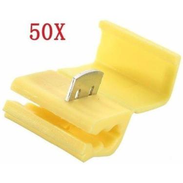 Imagem de 50Pçs Conector Derivação Emenda Cabos Fios Amarelo 4 A 6Mm