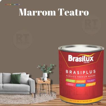 Imagem de Tinta de Parede Semi Brilho Marrom 800ml Brasiplus Acrilica Lavável. -