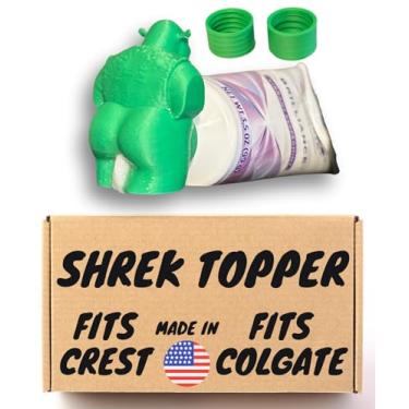 Imagem de Pasta de dente Shrek Topper Butt - tampa de pasta de dente serve para Crest e Colgate Threads - Tampa engraçada de pasta de dente para cocô (Shrek)