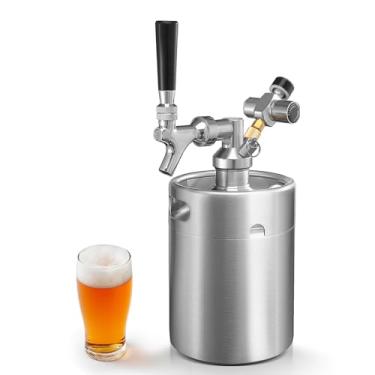 Imagem de Sistema Dispensador de Torneira de Cerveja Mini Growler Keg de 1,8 g - Prateado