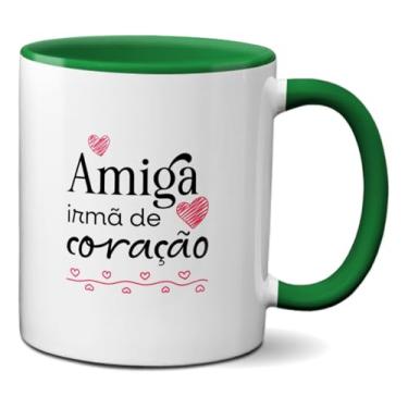Imagem de Caneca Da Amizade Amiga Irmã Do Coração Presente Fofo (Verde)