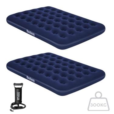 Imagem de Proposita, Kit 2 Colchões Infláveis Casal Bestway Com Bomba De Ar Manual Para Camping E Visitas