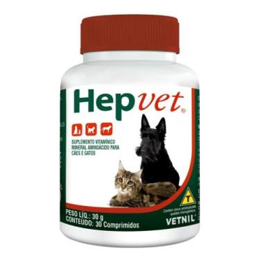 Imagem de Suplemento Hepvet com 30 Comprimidos - Vetnil