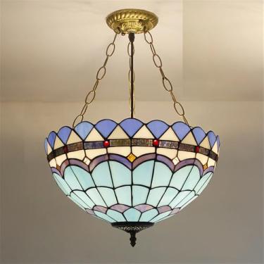 Imagem de Lâmpada Pingente de Vidro Colorido LED Contemporânea e Retro Criativa - Candelabro para Sala, Restaurante, Quarto, Hotel, Café, Bar e Corredor (Estilo 36 D40CM)
